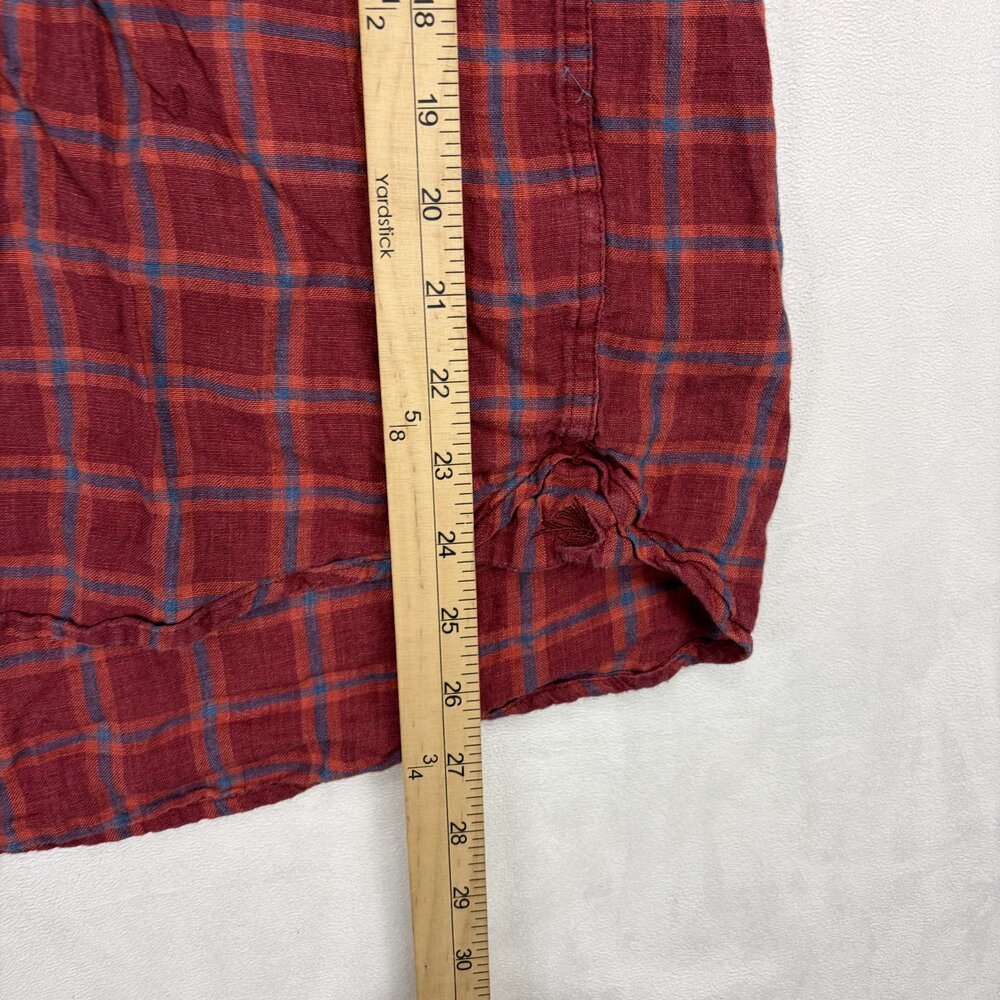 Orvis Men's XL Linen Short-Sleeve Plaid Button-Down - Picture 10 of 10